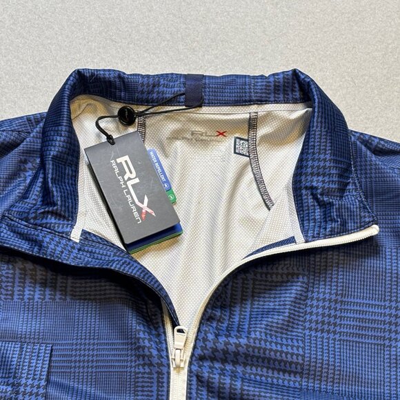 RLX Golf Polo Ralph Lauren Blue Convertible Water Repellent Jacket Men's Med - Picture 3 of 11
